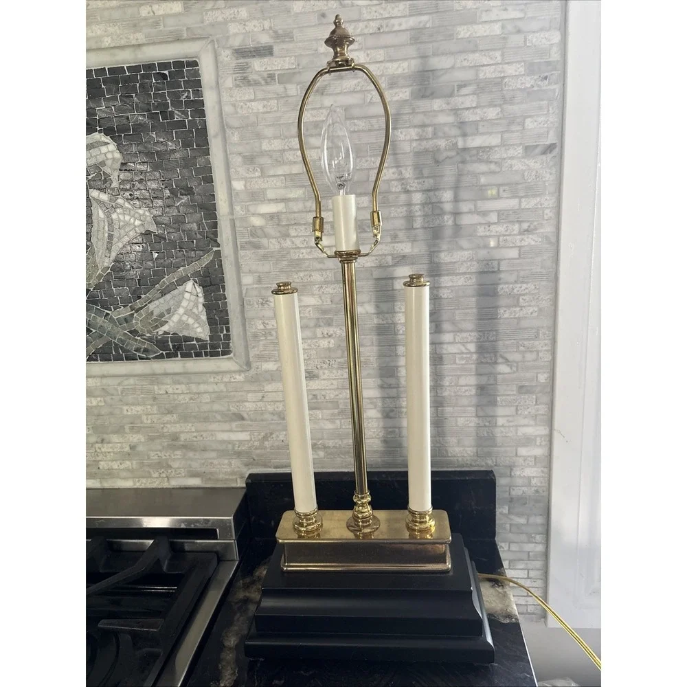 Frederick Cooper Boulliotte Double Column brass & tiered black wood base
